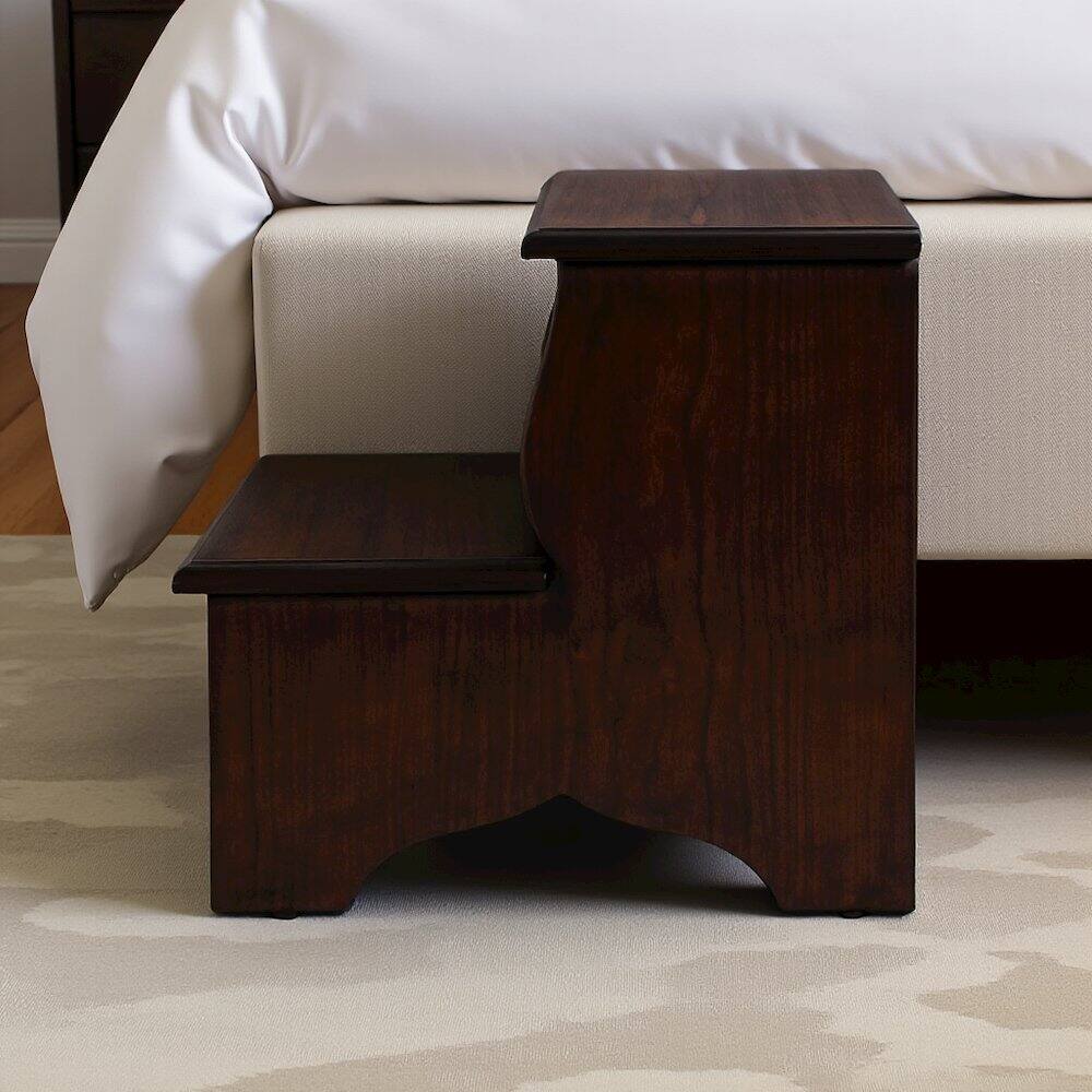 Alt View 2. Starlight Canyon Home - Dark Brown Wooden Step Stool for Adults and Kids with Durable Design - Dark Brown.