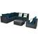 Alt View 3. Costway - 7PCS Patio Rattan Sofa Set Sectional Conversation Furniture Set Garden Outdoor - Peacock Blue.
