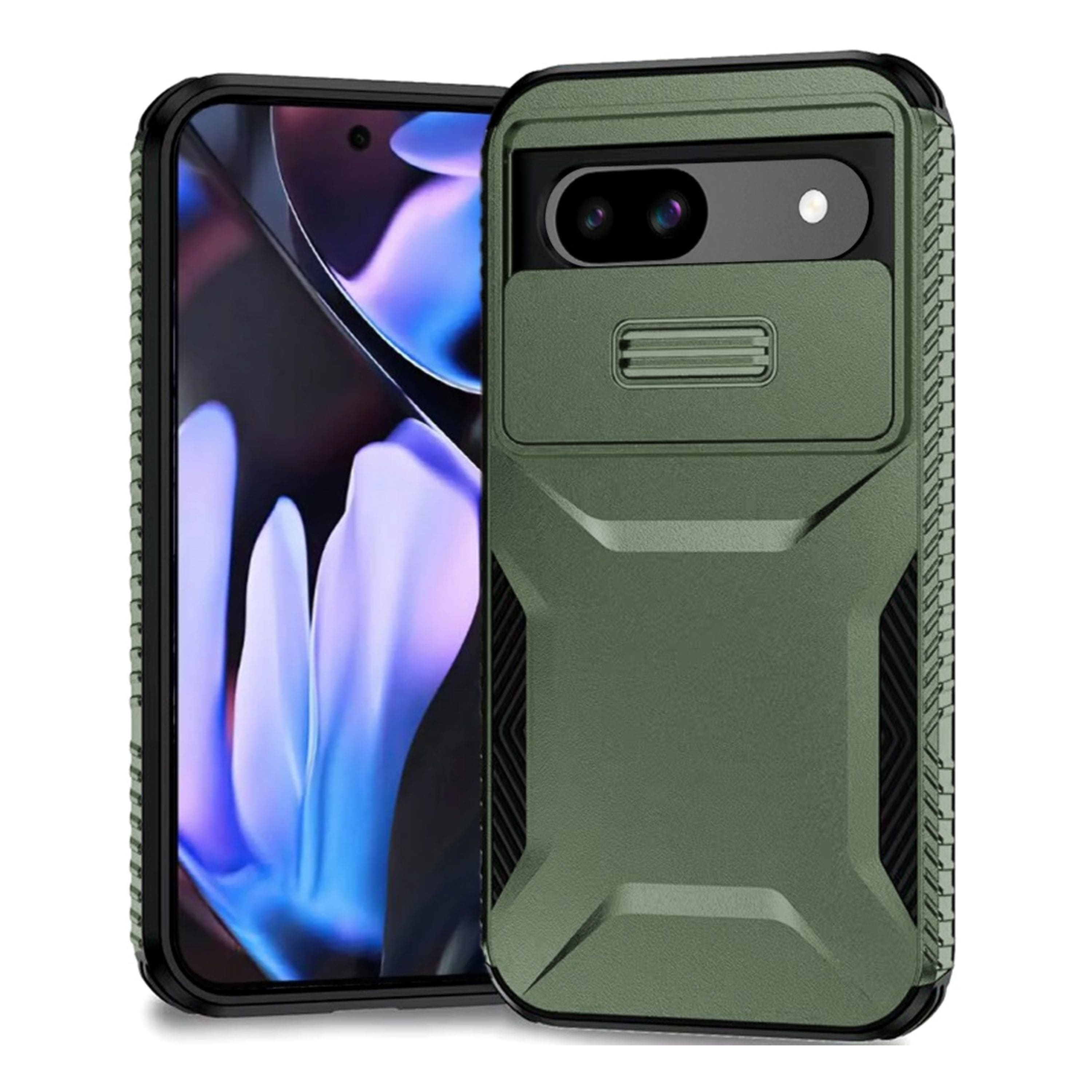 Kitcheniva - Hybrid Sliding Lens Protection Case With Tempered Glass For Google Pixel 9a - Midnight Green price history on PriceWatchPro