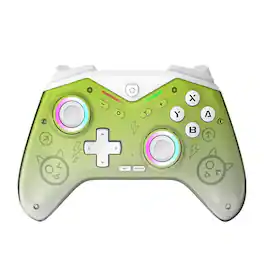 Cluzine - RGB Light Wireless Mobile Gaming Controller Vibration Joystick BT Console Steam iOS Android - Green
