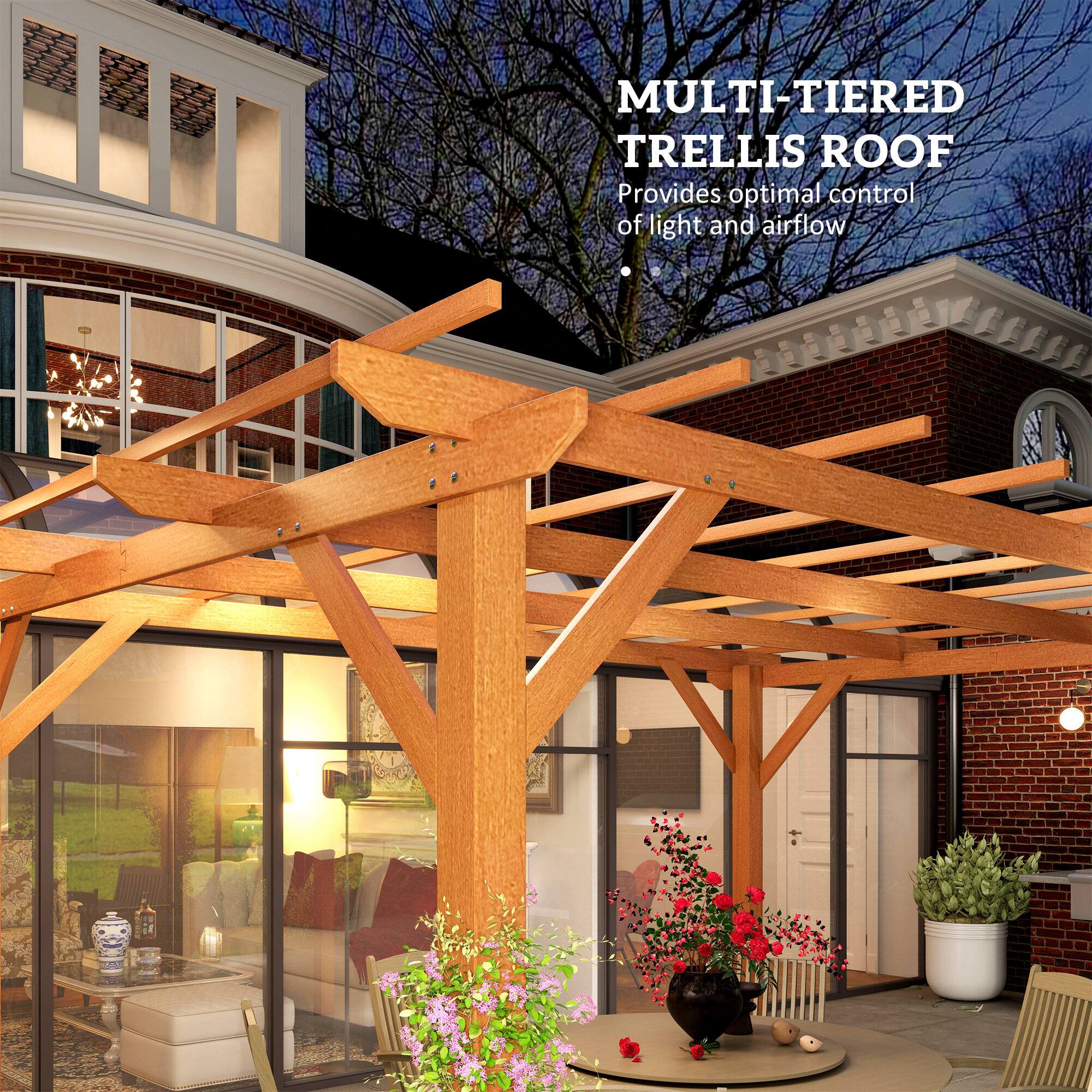 MULTI-TIERED TRELLIS ROOF  
Provides optimal control of light and airflow