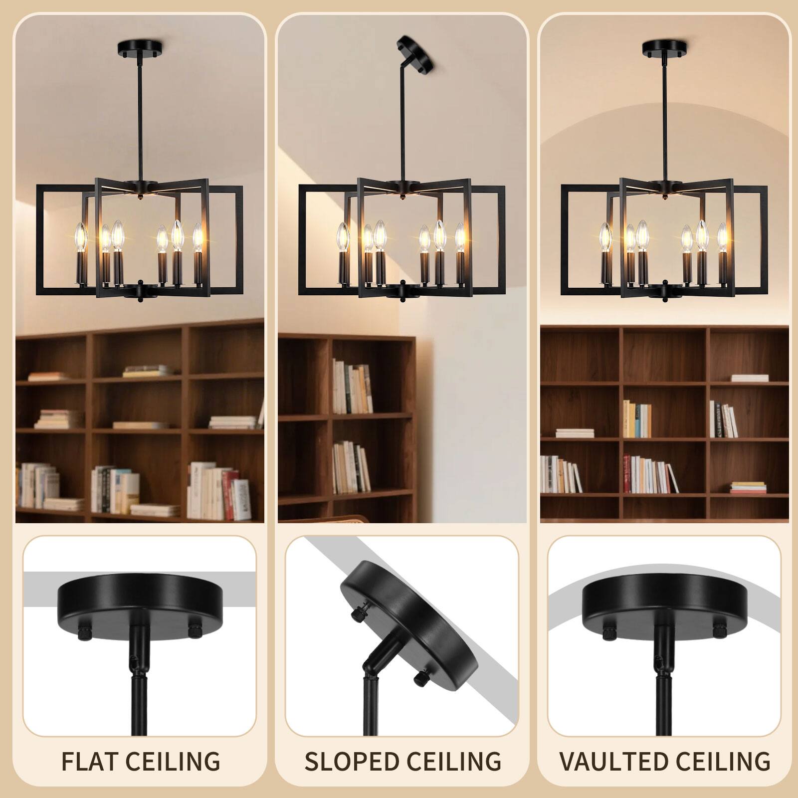 FLAT CEILING  
SLOPED CEILING  
VAULTED CEILING