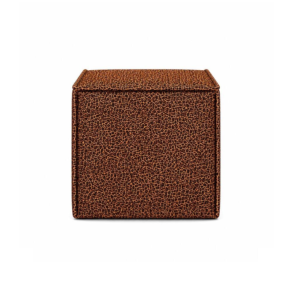 Angle. Sanford - Pontchartrain Pouf Ottoman Velvet Leopard - Leopard Print.