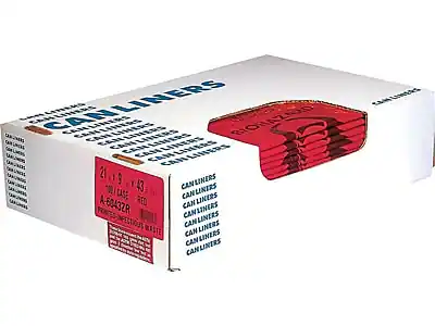 CAN LINERS
21" x 9" x 43"
100/CASE
A-6043ZR
RED
PRINTED - INFECTIOUS WASTE
CAN LINERS
CAN LINERS
CAN LINERS
CAN LINERS
CAN LINERS
CAN LINERS
CAN LINERS