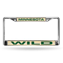 Rico Industries - Minnesota Wild NHL Chrome Metal Laser Cut License Plate Frame - Multi