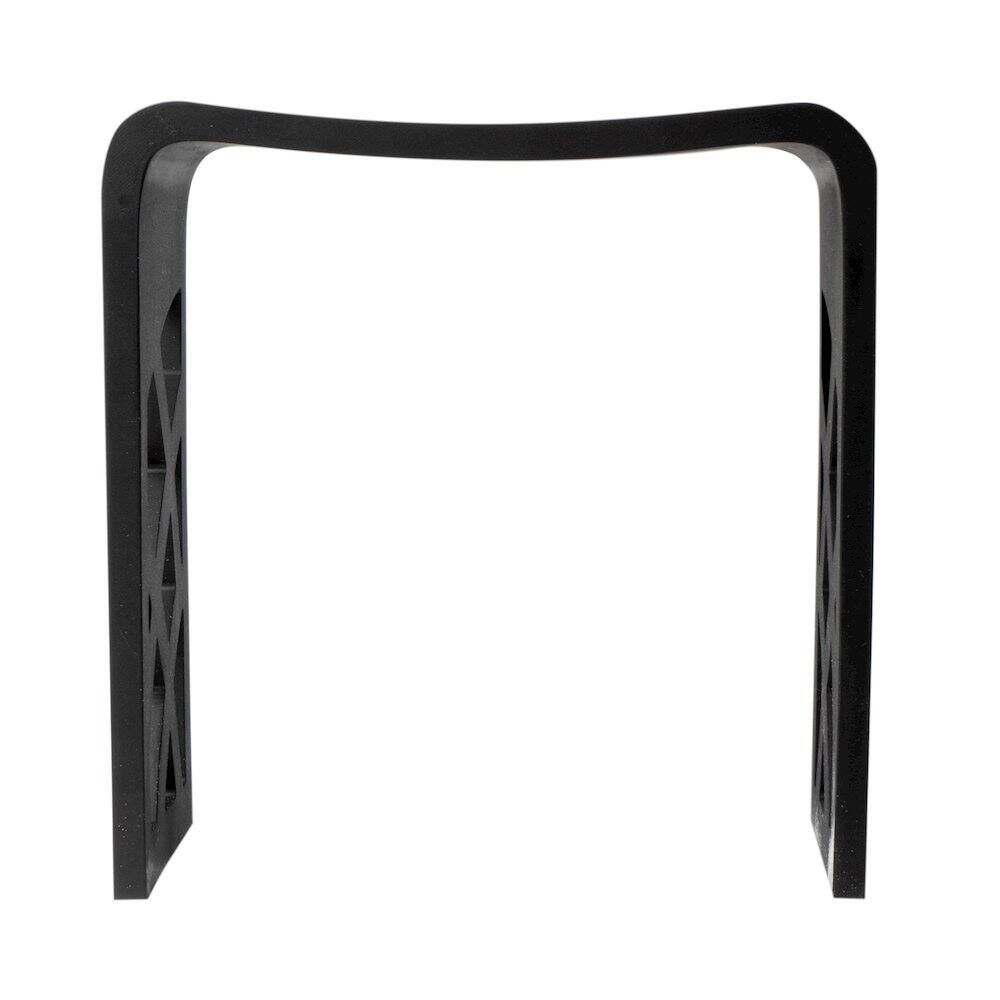 Alt View 1. Alfi - Black Matte Solid Surface Resin Bathroom / Shower Stool - Black.