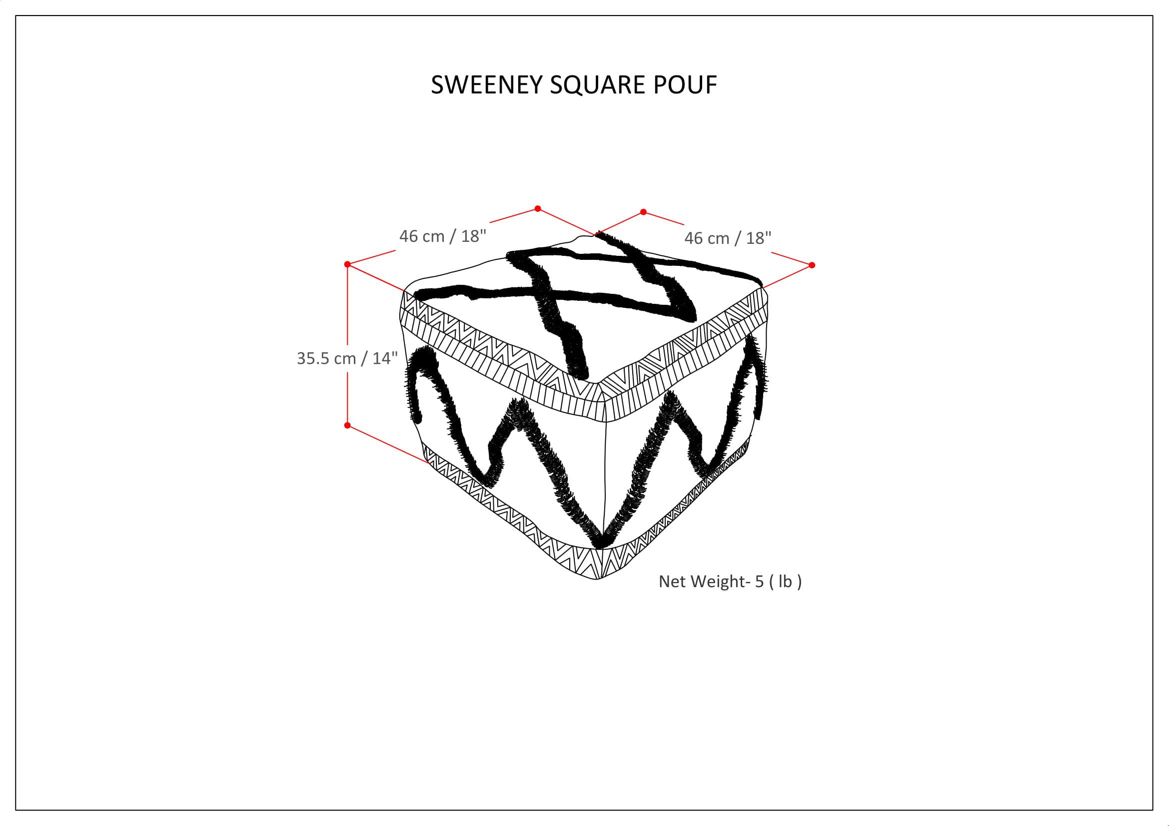 Alt View 15. Simpli Home - Sweeney Square Contemporary Polystyrene/Cotton Pouf - Gray.