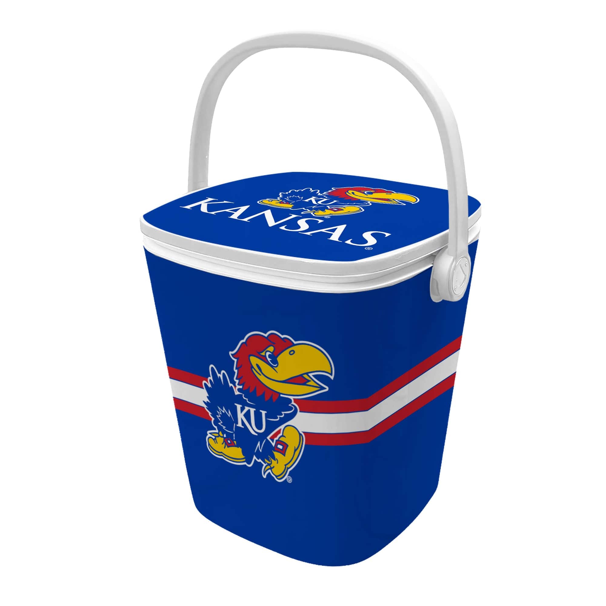 Indigo Falls - Kansas Jayhawks 16-Quart Mini Cool Bar Cooler - White