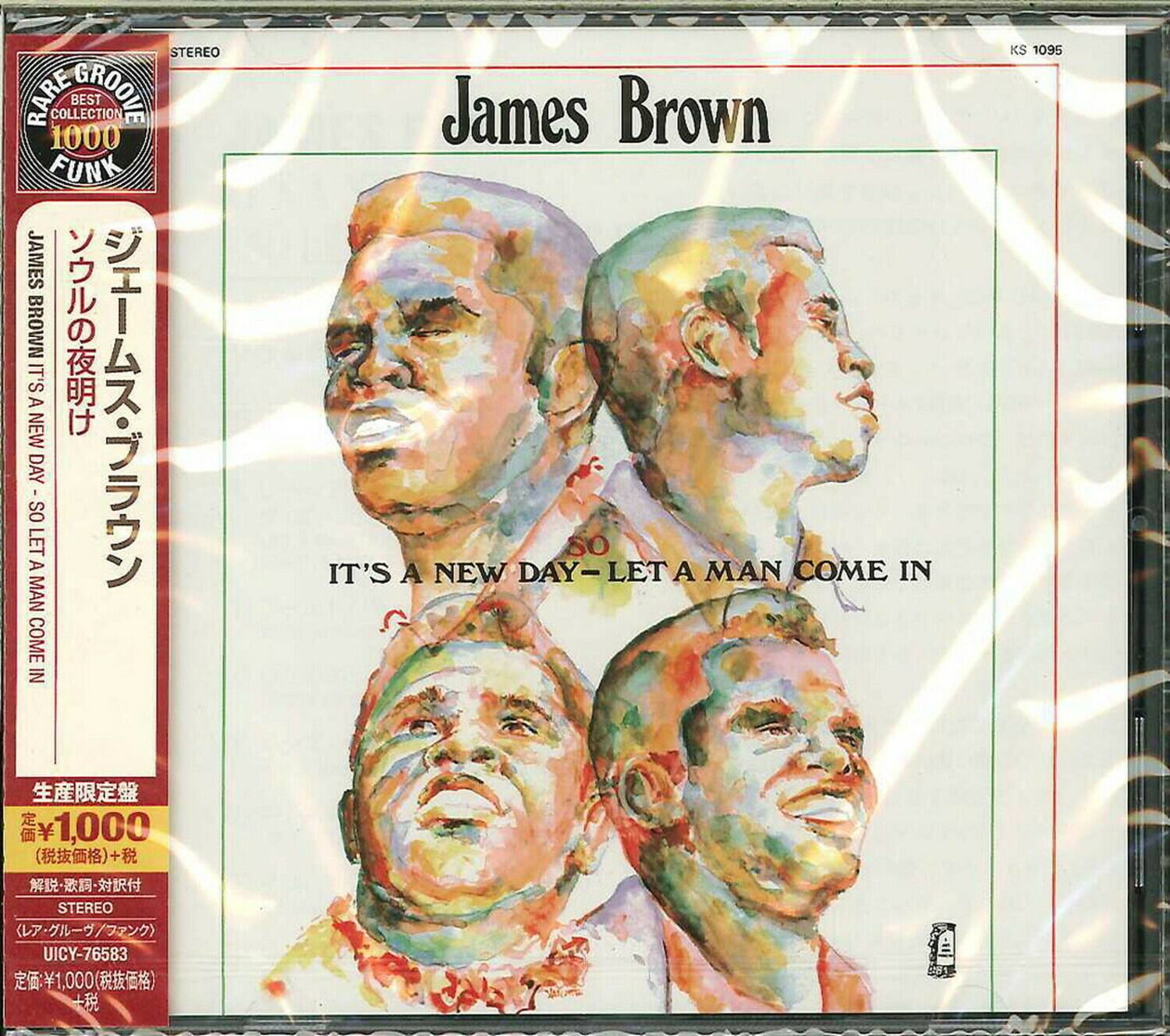 Sure, here is the corrected and grouped text from the image:

---

**STEREO RARE GROOVES BEST 1000 FUNK**

**James Brown**

**IT'S A NEW DAY - LET A MAN COME IN**

**JAMES BROWN'S NIGHTS**

**IT'S A NEW DAY - LET A MAN COME IN**

**STEREO**

**UICY-76583**

**KS 1095**

**¥1,000**

**STEREO**

**UICY-76583**

**¥1,000**

---

This text is organized to reflect the information present on the album cover.