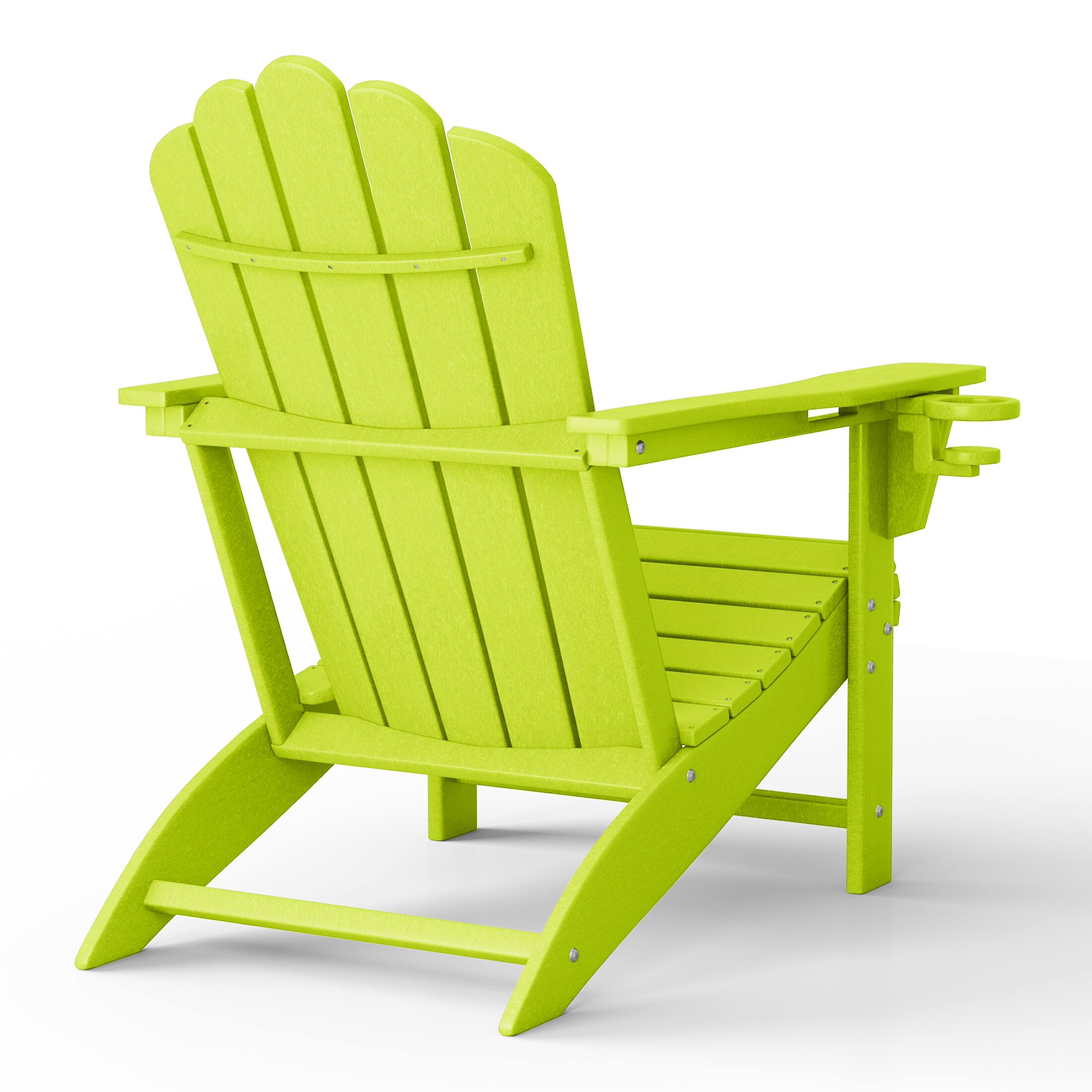 Alt View 2. WestinTrends - WestinTrends Highland Outdoor Patio HDPE Adirondack Chairs With Cup Holders (Set of 2) - Lime.