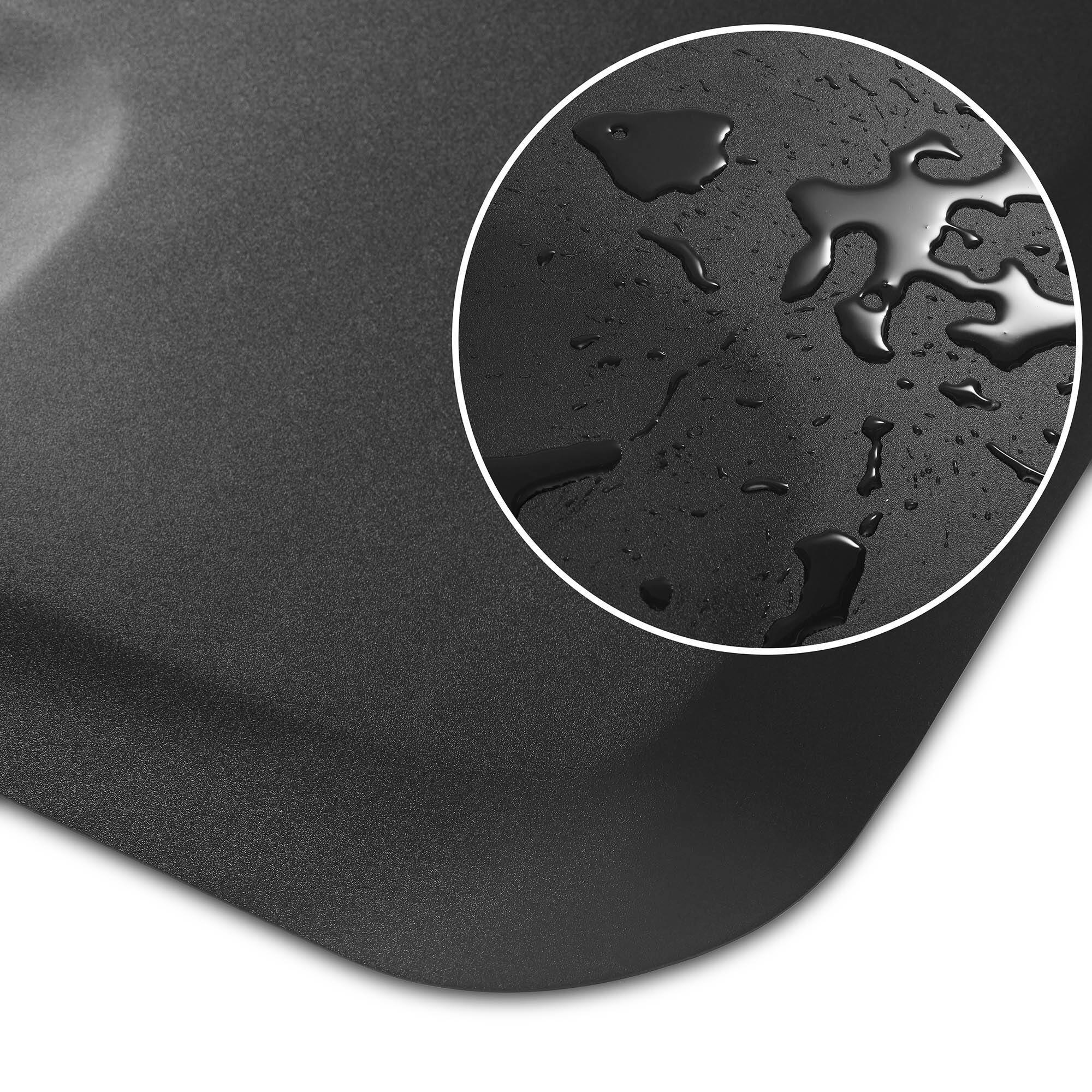 Alt View 3. Saloniture - Salon and Barber Shop Chair Anti-Fatigue Floor Mat - Black Semi Circle - Black.