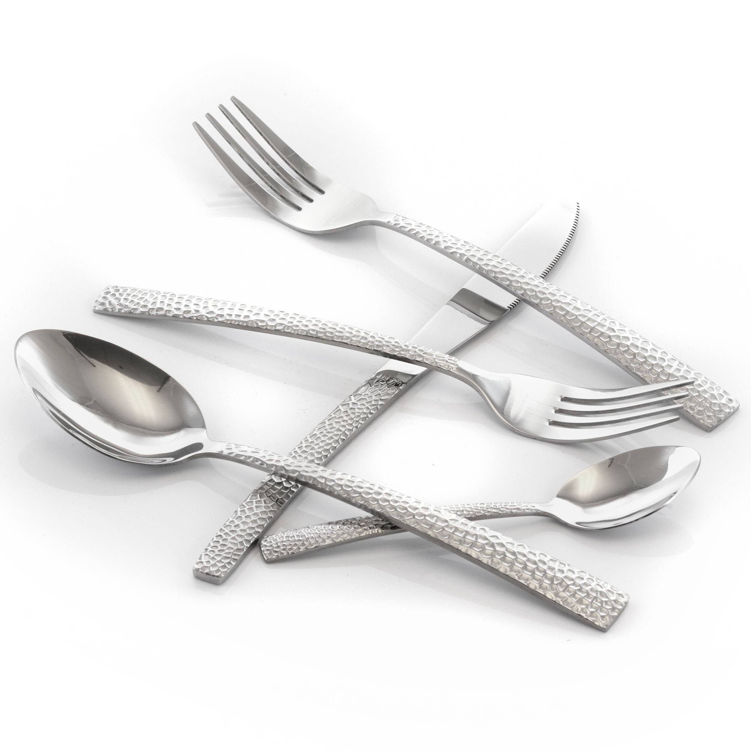Alt View 1. MegaChef - MegaChef Baily 20 Piece Flatware Utensil Set, Stainless Steel Silverware Metal Service for 4 in Silver - Silver.