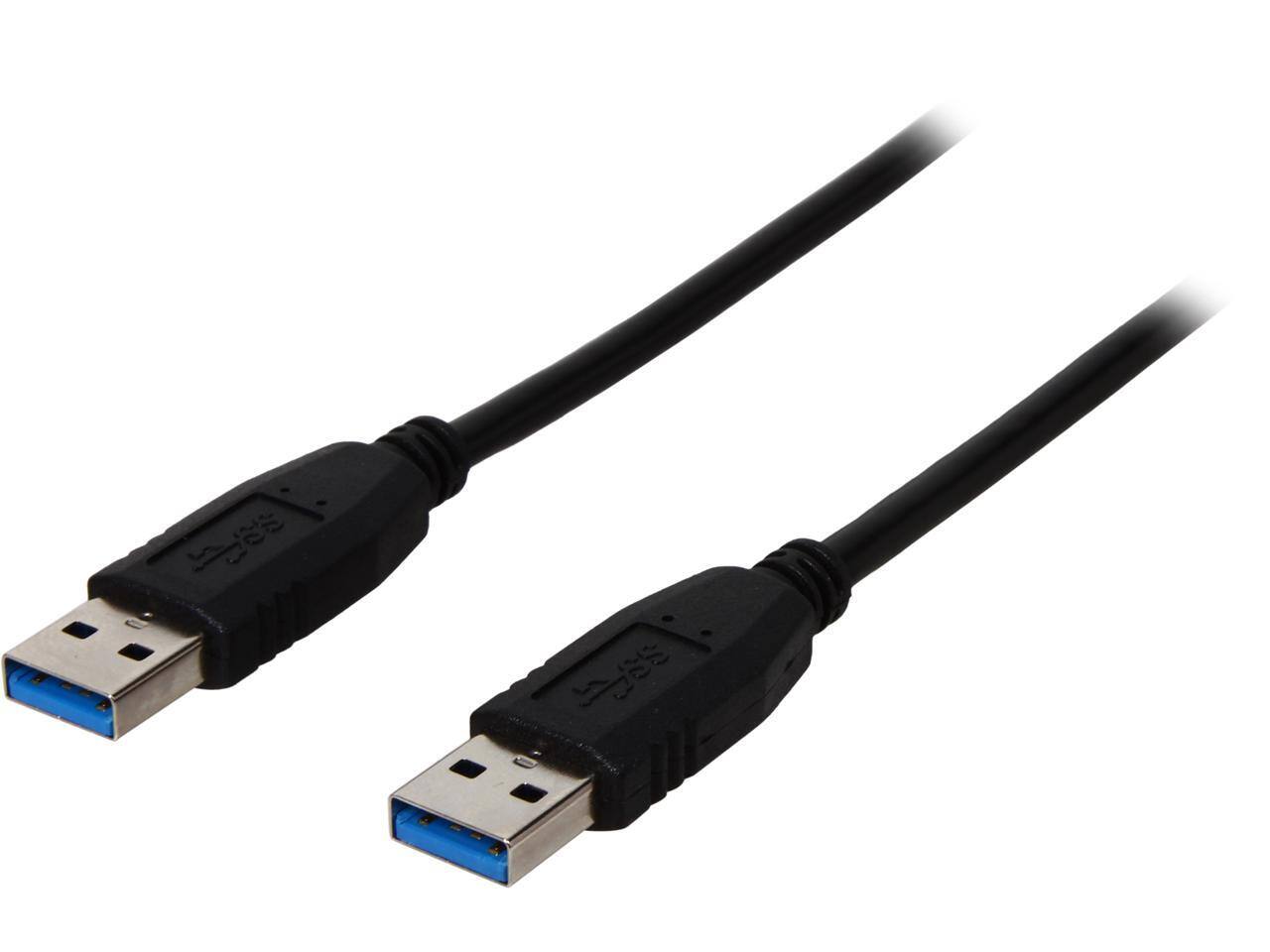 Front. Nippon Labs - Nippon Labs USB3-6MM-BK 6 ft. Black USB 3.0 A Male to A Male Cable.