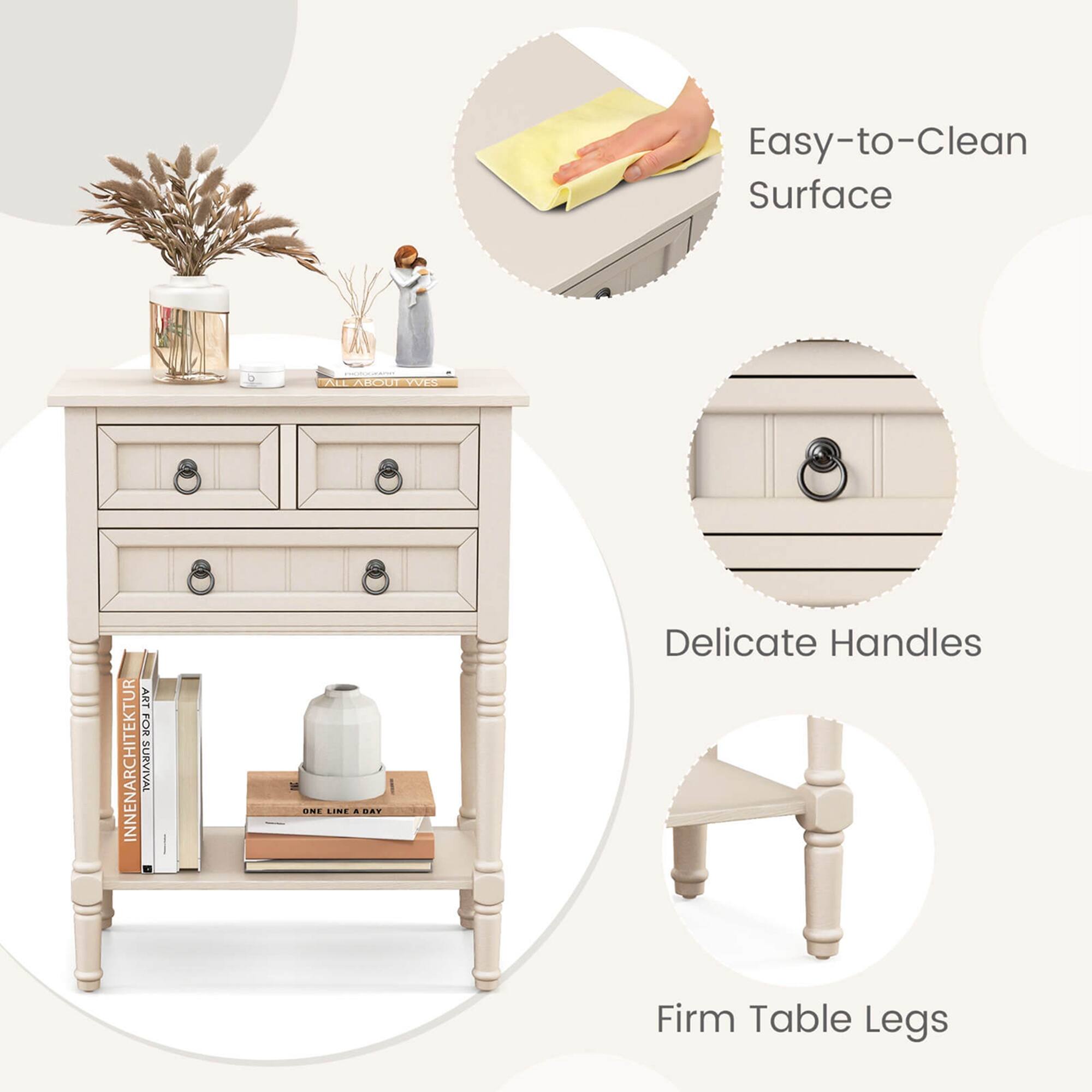 Easy-to-Clean Surface

Delicate Handles

Firm Table Legs