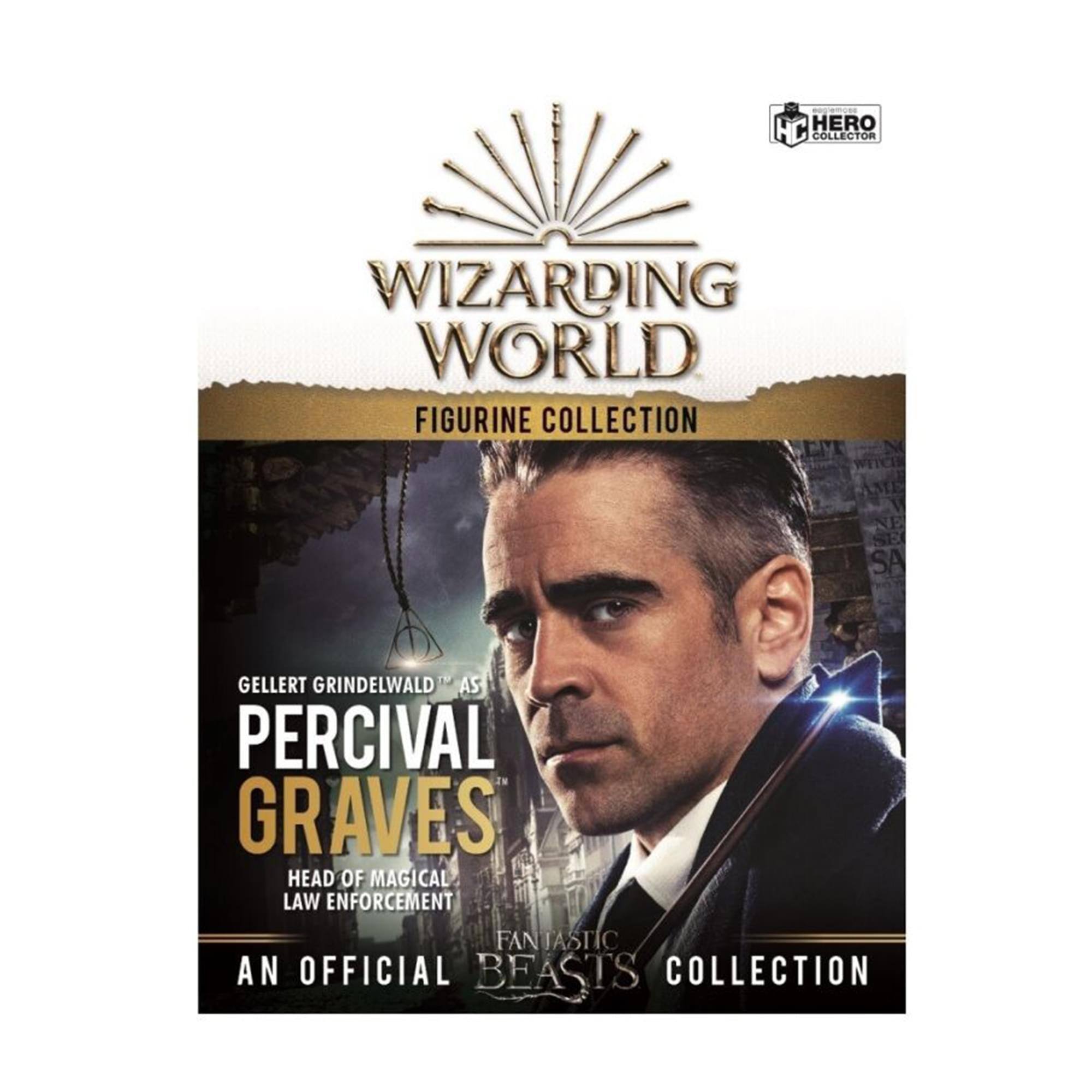 HERO COLLECTOR WIZARDING WORLD FIGURINE COLLECTION  
GELLERT GRINDELWALD AS PERCIVAL GRAVES  
HEAD OF MAGICAL LAW ENFORCEMENT  
AN OFFICIAL FANTASTIC BEASTS COLLECTION