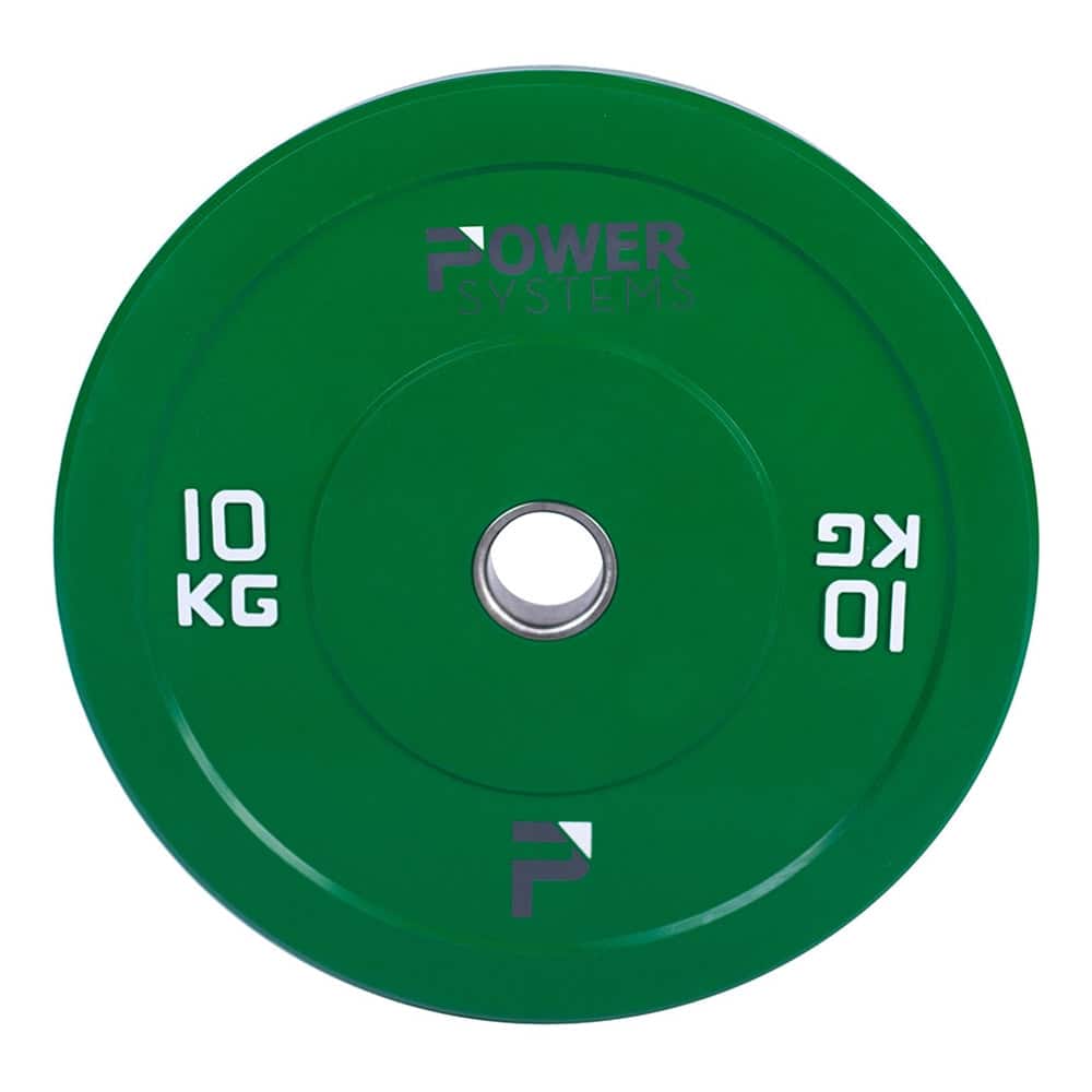 Power Systems - Olympic Bumper Plate -10 Kilograms - Premium Durable Rubber Weight Plate - Green