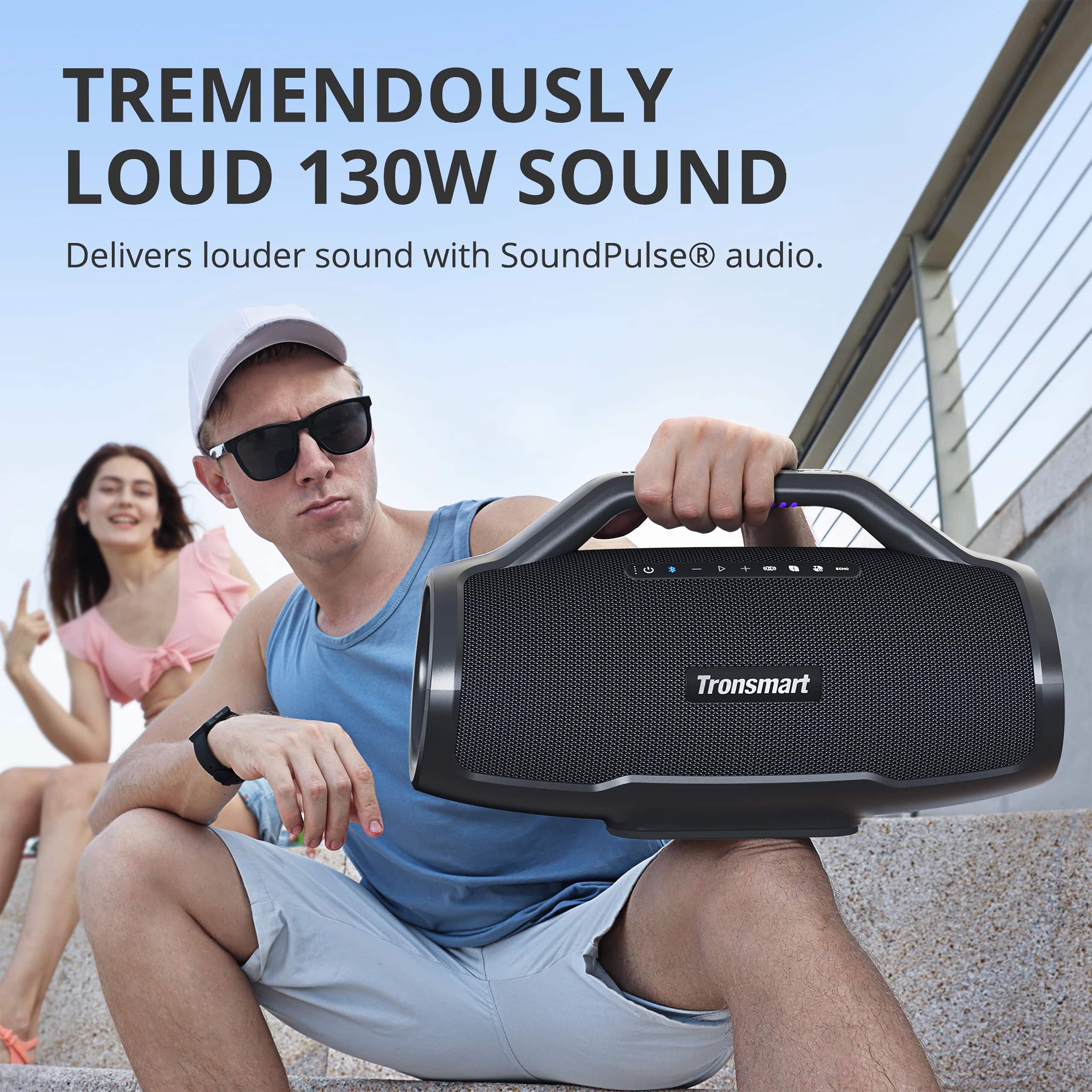Tronsmart Bang Max Portable Bluetooth Speaker, 3-Way 130W Sound, IPX6 ...