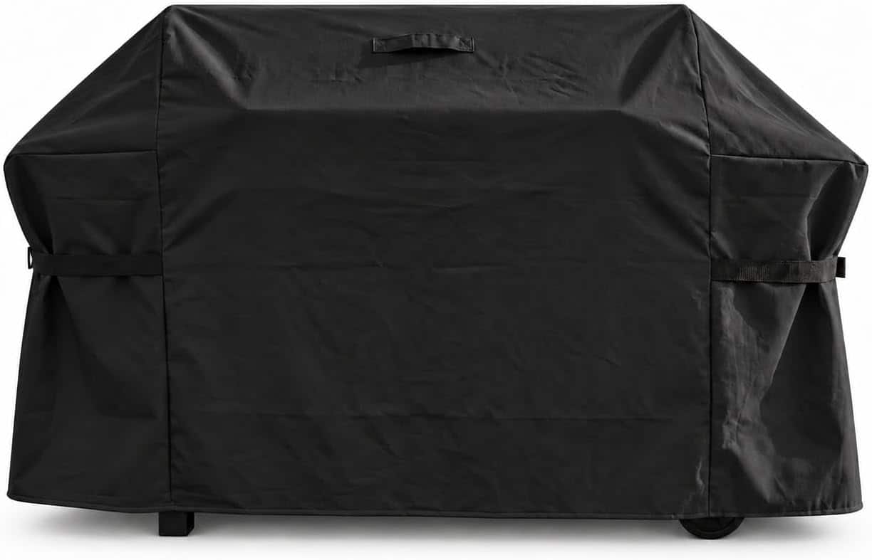 KHOMO GEAR - Grill Cover 72 Inch Waterproof, Heavy Duty BBQ Gas Grill Cover with Air Vents and Tool Pocket - 72"W x 24"D x 51"H - Black