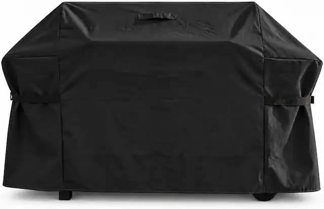 Front. KHOMO GEAR - Grill Cover 64 Inch Waterproof, Heavy Duty BBQ Gas Grill Cover with Air Vents and Tool Pocket - 64"W x 24"D x 44"H - Black.