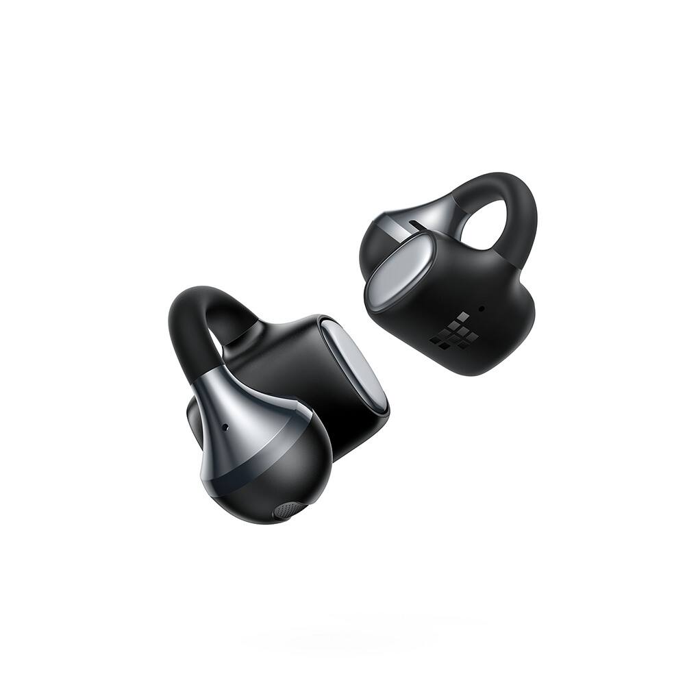 Back. Tronsmart - OpenFly 2 Open Ear Clip-On Earbuds-32H Playtime, Hi-Res Light Comfort Fit for Sports/Workouts, Low Latency, Dual Pairing - Black.