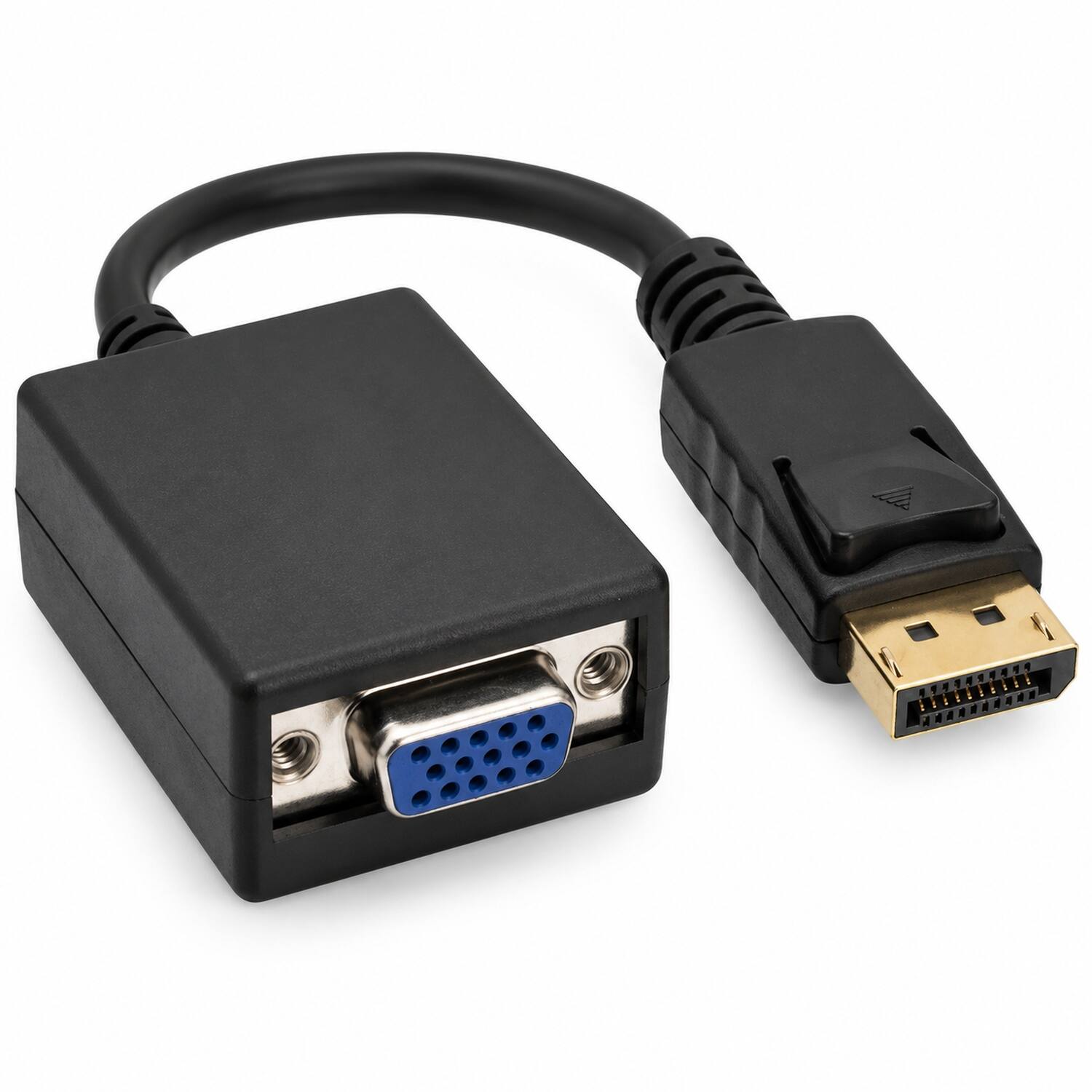 Front. Sanoxy - 6.5" Displayport Male to VGA Female Adapter Cable with Latches - Black.