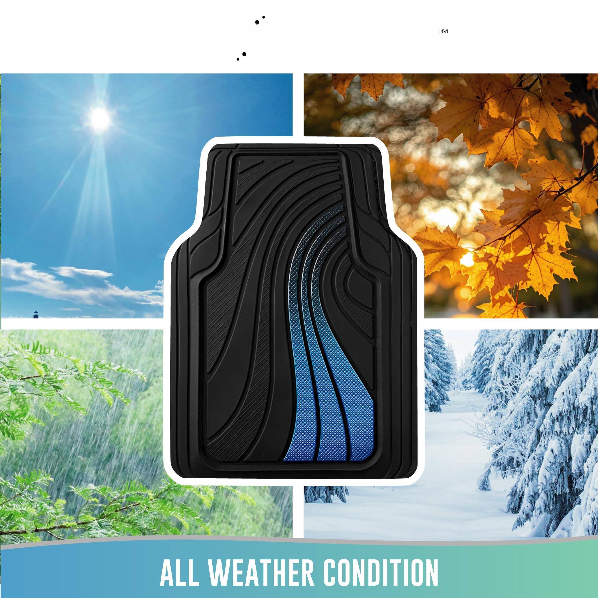 Reds Spade Car Floor Mats Full Set Front Rear With Aluminum Design Anti ...