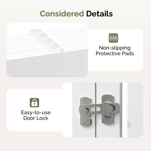 Considered Details

- Non-slipping Protective Pads
- Easy-to-use Door Lock