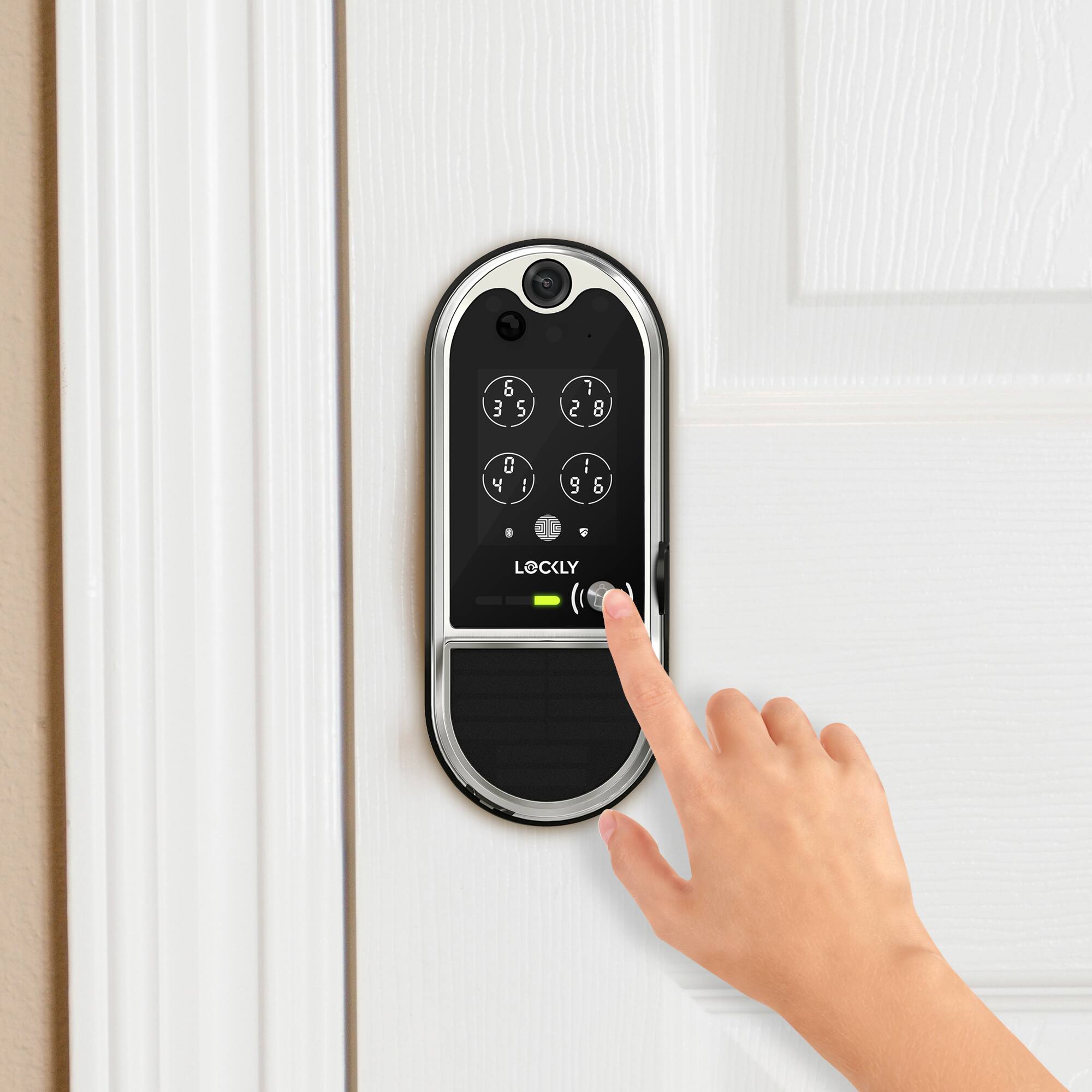 Alt View 12. Lockly - Vision Elite Video Doorbell Smart Lock Deadbolt Edition - Satin Nickel.