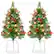 Front. Best Choice Products - Best Choice Products Set of 2 24.5in Outdoor Pathway Christmas Trees Decor w/ LED Lights, Berries, Pine Cones, Ornaments - Green w/Berries.