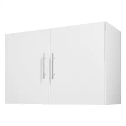 Front. VEVOR - Laundry Room Wall Cabinet, 2-Tier Wall Mounted Hanging Cabinet with Adjustable Shelf, 36 in Cupboard Storage - White.