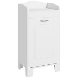 Homcom - 31" Tilt Out Laundry Hamper, Free Standing Home Organizer Hamper, Bathroom Storage Cabinet - White