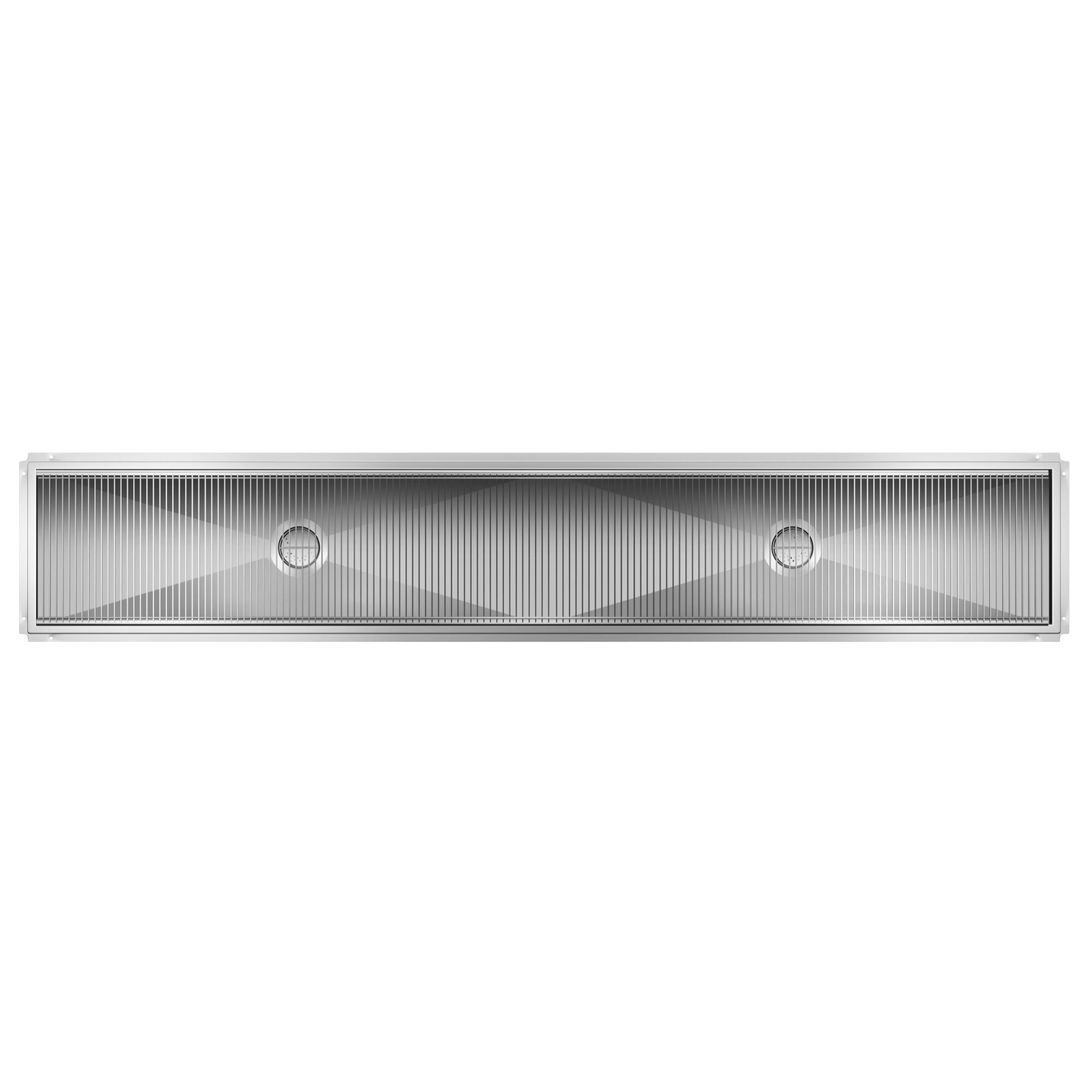 Alt View 1. Koolmore - 18" x 108" Stainless Steel Floor Trough Drain, 14-Gauge with Subway-Style Grating & Removable Drain Basket, NSF Listed - Stainless-Steel.