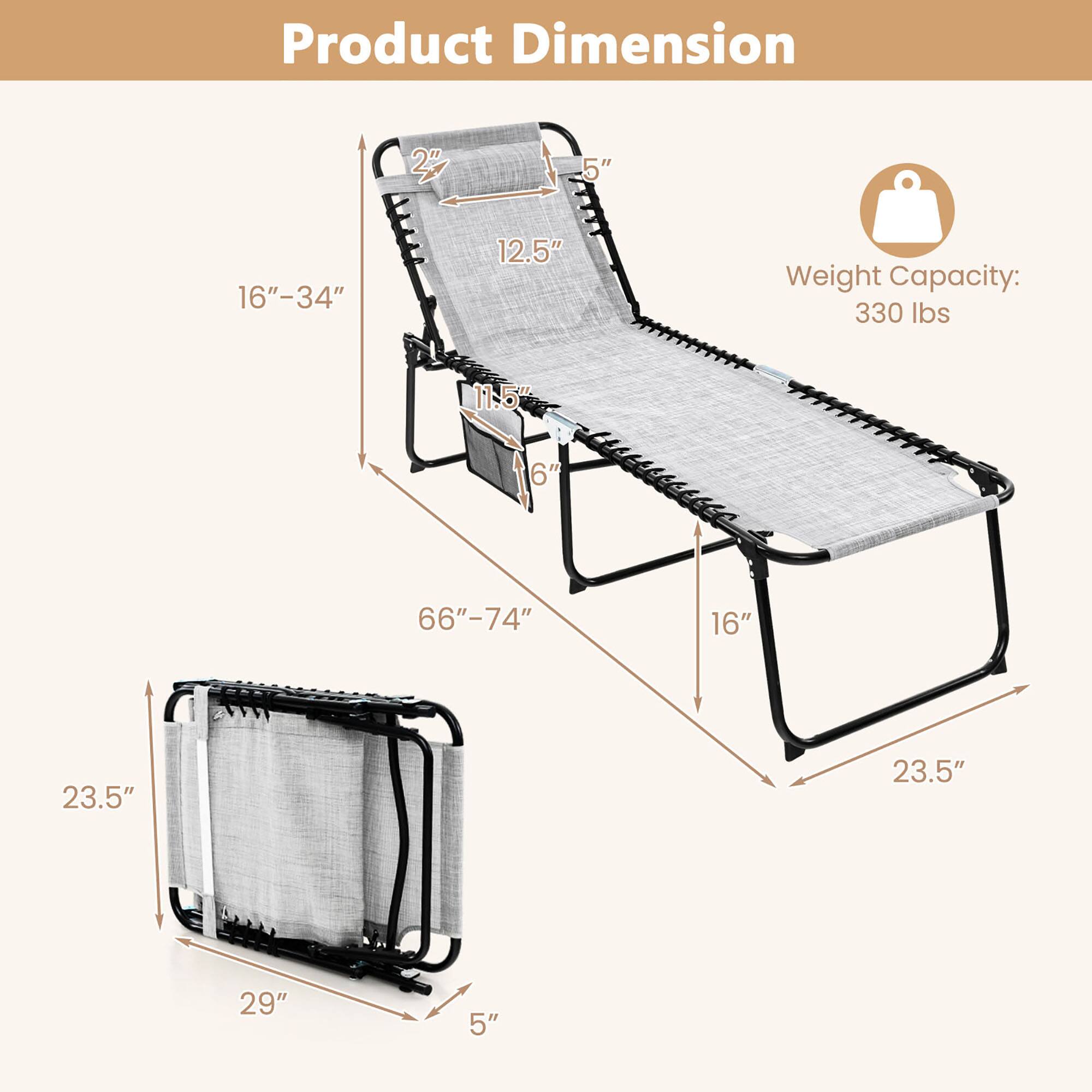 Product Dimension: 2", 5", 16"-34", 12.5", 11.5", 6", 66"-74", 16", 23.5", 23.5", 29", 5"

Weight Capacity: 330 lbs