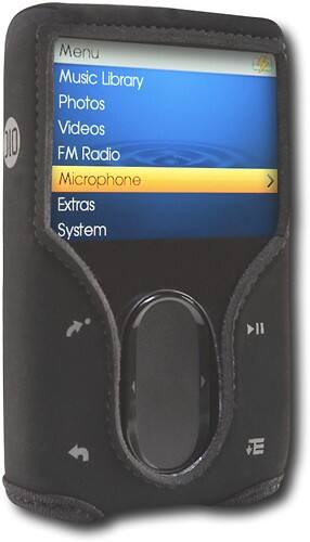 Angle Standard. DLO - Action Jacket for Creative Labs Zen Vision:M MP3 Player - Black.