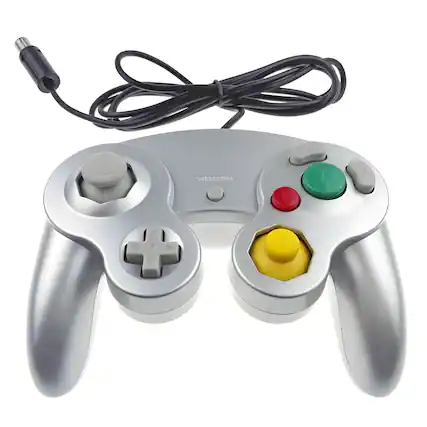 Front. Kitcheniva - Wired Controller Gamepad For Nintendo GameCube GC & Wii U Console - Silver.