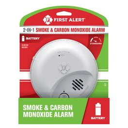 First Alert - SMICO100 Battery-Operated 2-in-1 Smoke and CO Alarm, Ionization - White