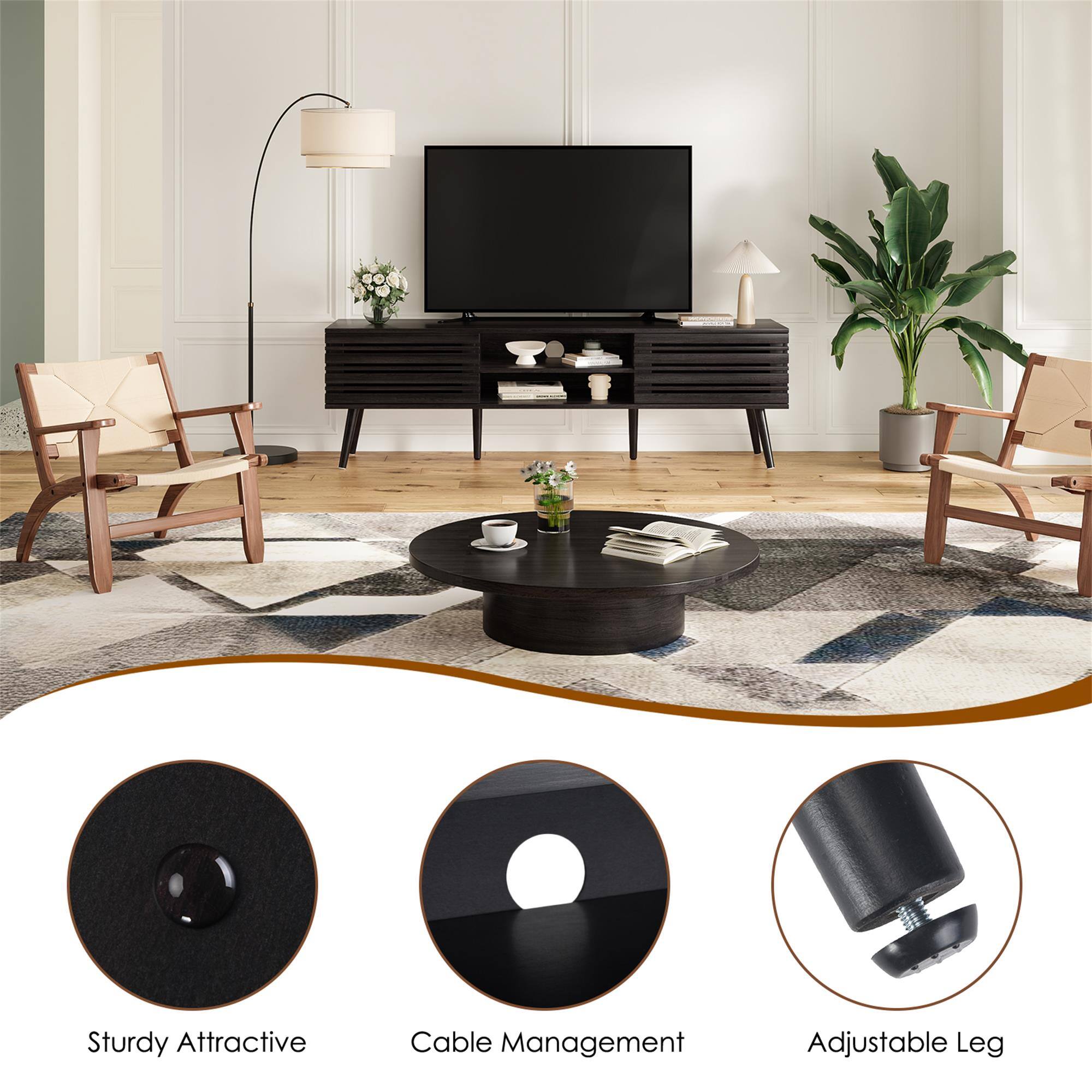 Sturdy Attractive  
Cable Management  
Adjustable Leg