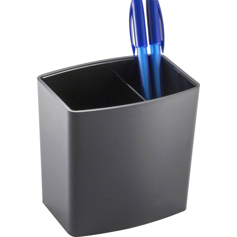 Left. Officemate - Officemate 2200 Series Large Pencil Cup 4.5" x 5" x 3.8" Plastic Black - Black.
