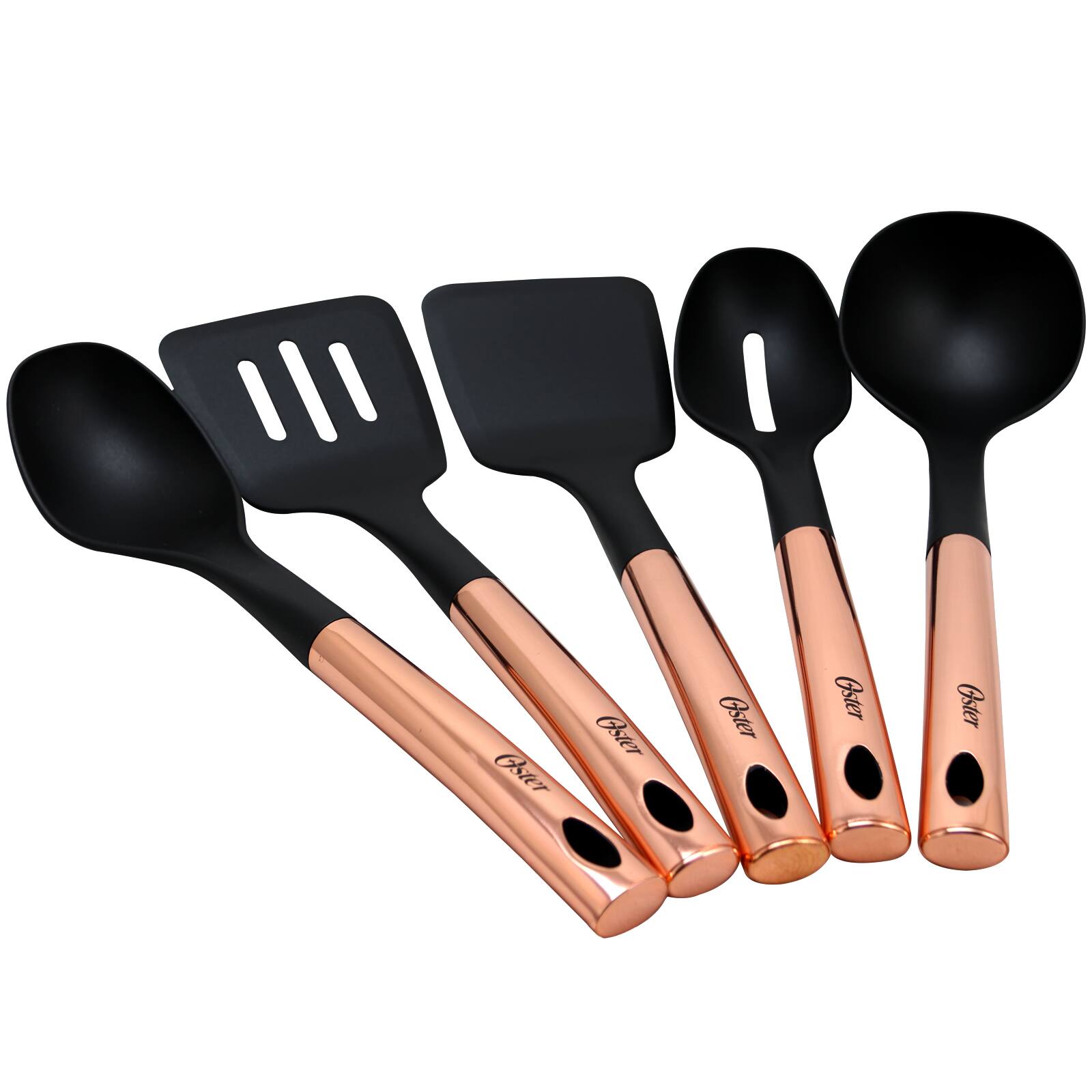 Oster - Kitchen Bliss Kitchen Tools Set with Handle, Set of 5 - Rose Gold