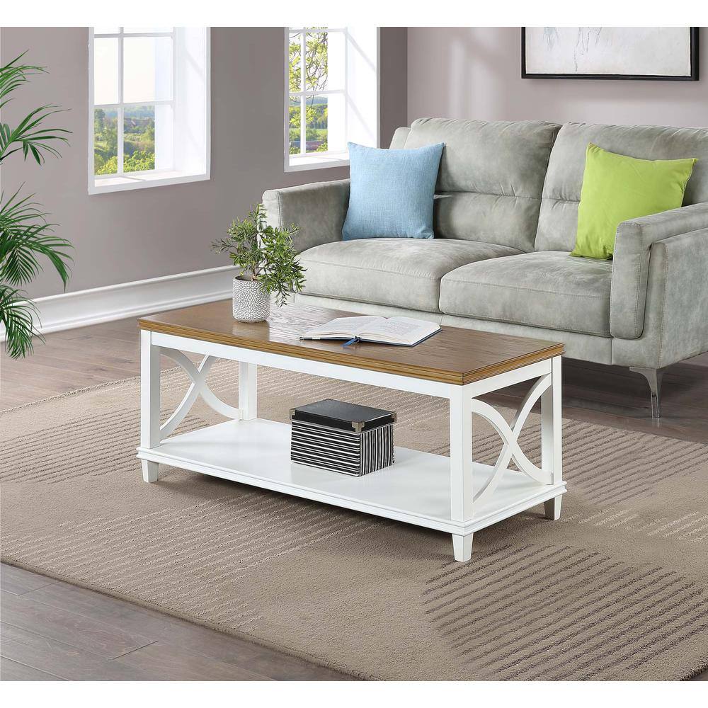 Back. Convenience Concepts - Florence Coffee Table - Driftwood / White.