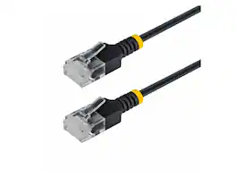 StarTech.com - StarTech 6in Black Ultra Slim CAT6a Ethernet Cable, Snagless, UTP, 34AWG Bare Copper, Slim RJ45 Patch Cord