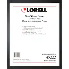 Lorell - Solid Wood Poster Frame 22 x 28 Size Rectangle Horizontal Vertical Black