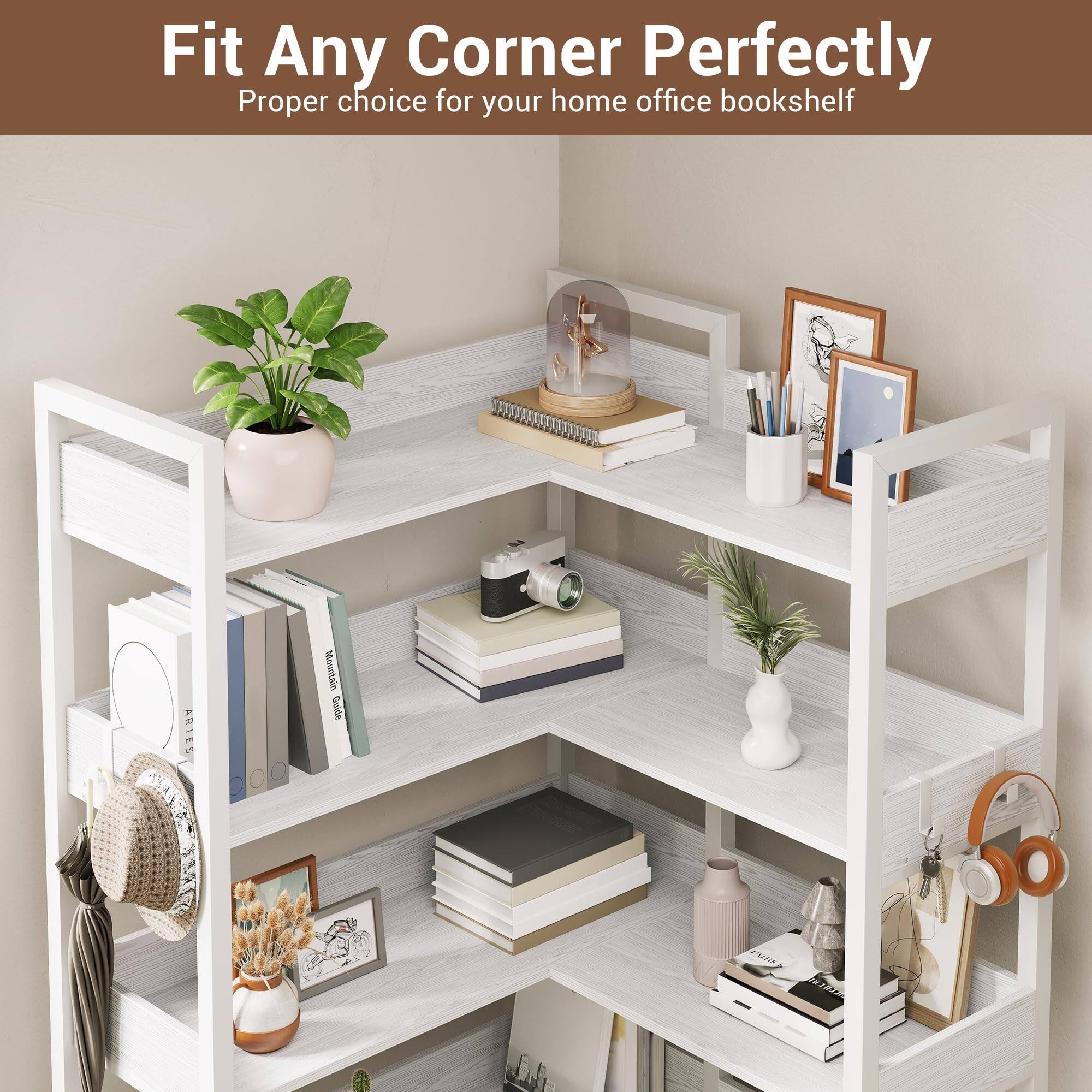 Fit Any Corner Perfectly  
Proper choice for your home office bookshelf