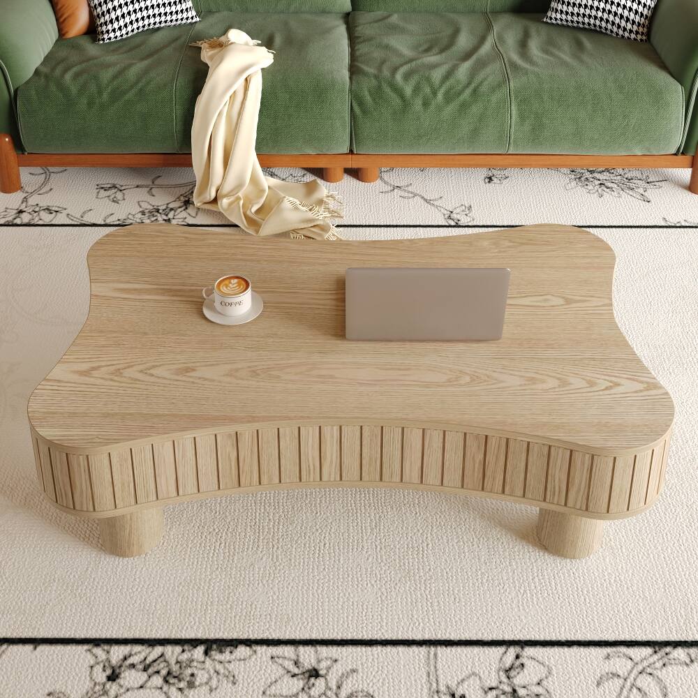 Left. Loheer - Loheer Lift Top Coffee Table with Hidden Storage, Natural Wood - Natural Wood.