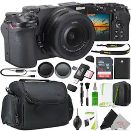 Nikon - Z30 Mirrorless Camere with DX 16-50mm Lens + 64GB Ultra SDXC Card Bundle- International Version - Black