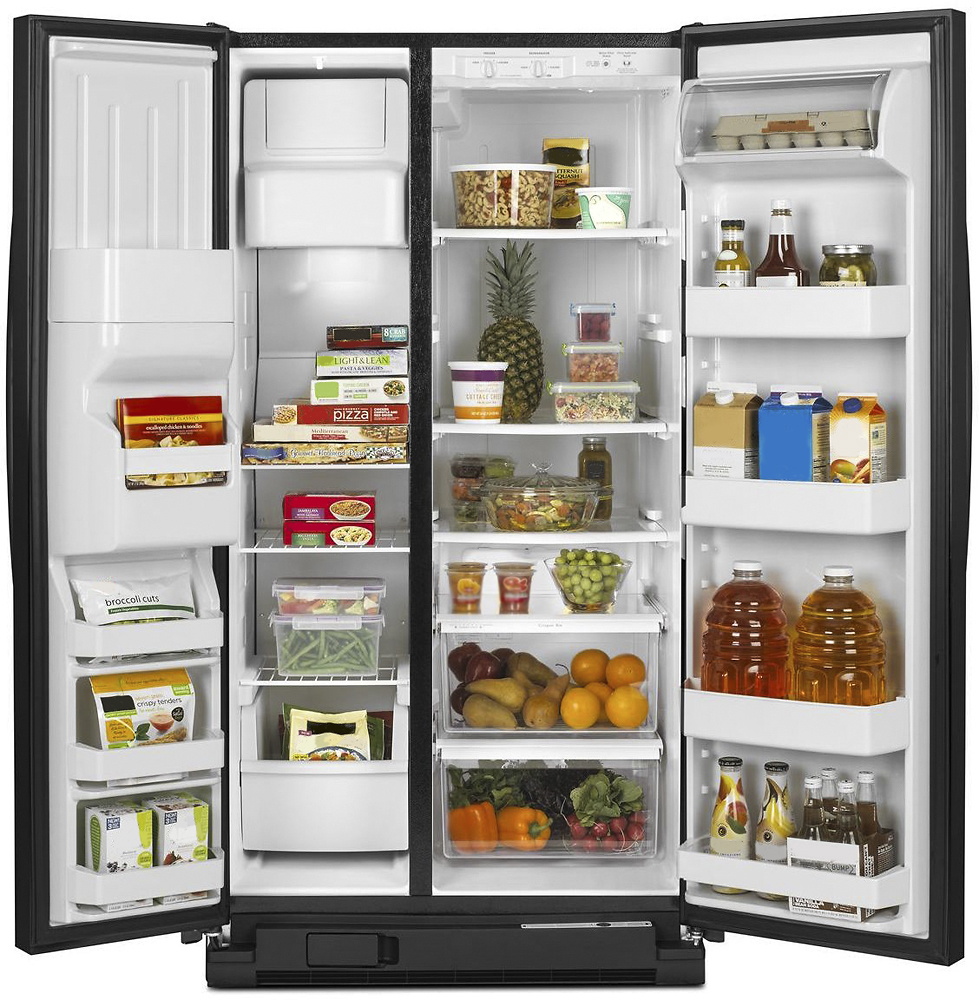 Amana 24 Cu. Ft. Side-by-Side Refrigerator Black ASD2575BRB - Best Buy