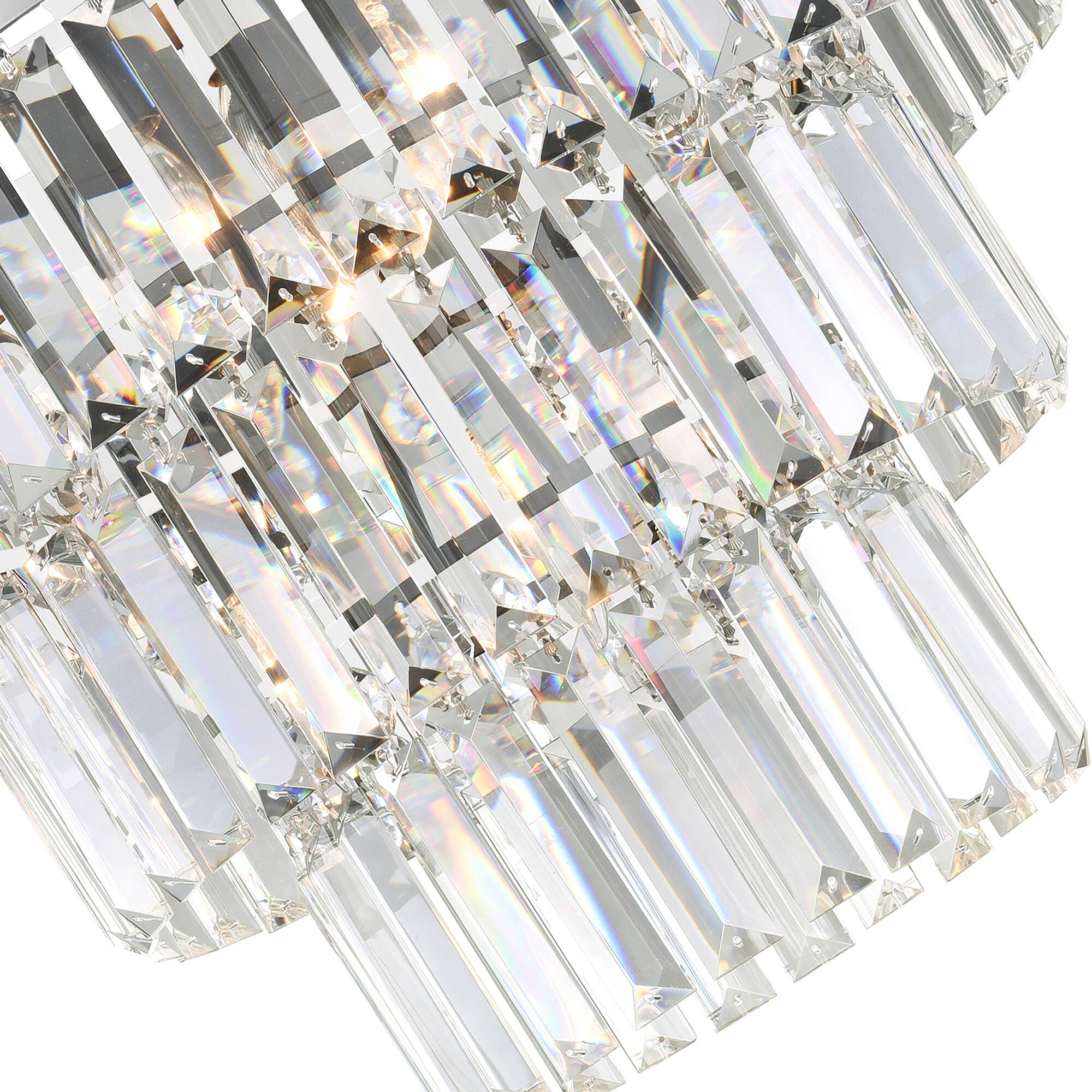 Left. CWI Lighting - Weiss 5 Light Down Chandelier With Chrome Finish - Chrome.