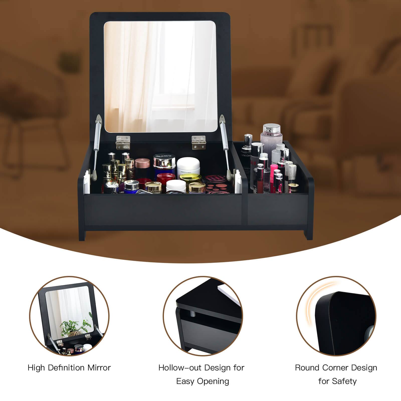 High Definition Mirror, Hollow-out Design for Easy Opening, Round Corner Design for Safety