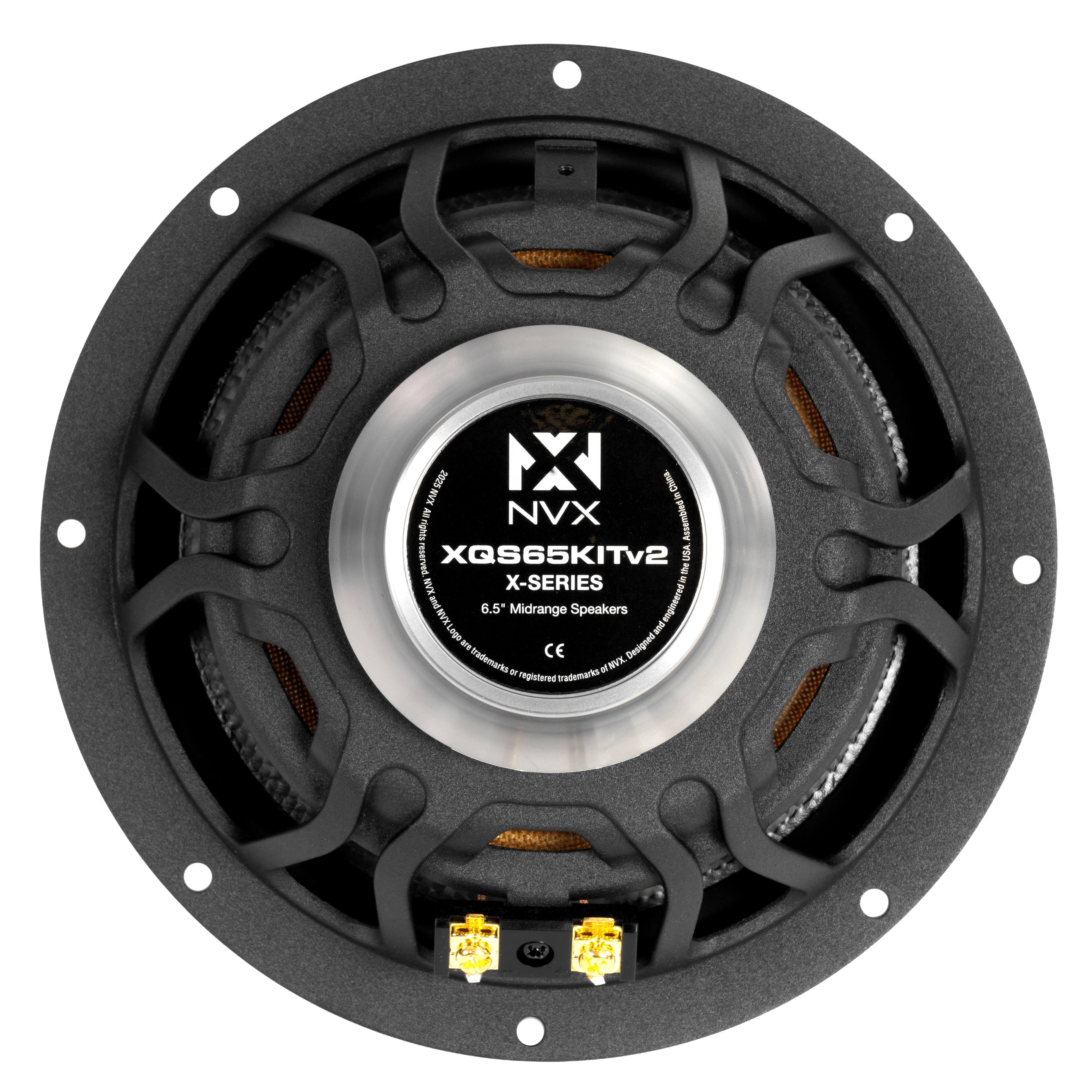 KAN NX TNO NVE. E NVX Assembled rights reserved XQS65KITV2 USA a KAN X-SERIES 6.5 Midrange Speakers engineered XAN Lago I ane CE Designed Trademark of WEVI registered Trademark