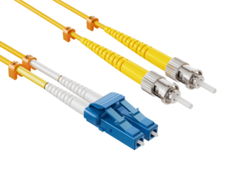 Cable Leader - OS2 LC to ST Fiber Optic Patch Cable Single Mode 9/125 Duplex for SFP Transceivers, Patch Panels, Media Converters - Yellow
